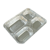 Disposable 4 Compartment Aluminum Foil Container Takeaway Food Tray With Lids