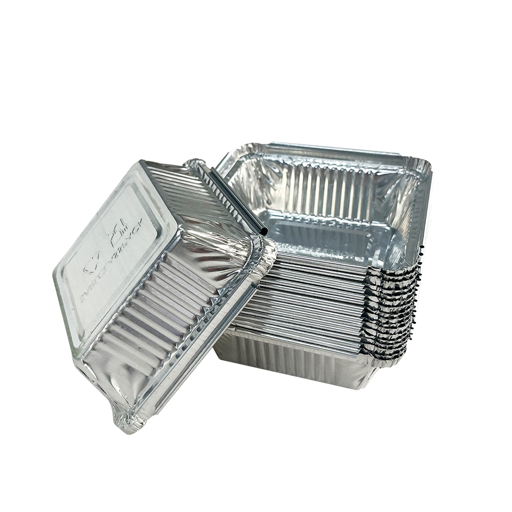 Manufacturer Factory Food Packaging Use Alu Tin Takeaway Container Silver Rectangular Airline Aluminum Foil Meal Prep Tray