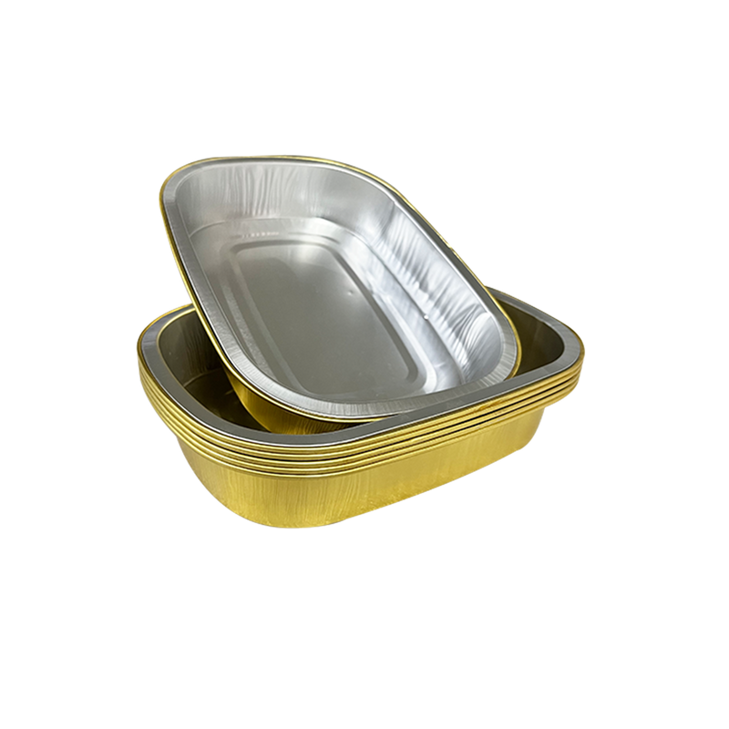 Disposable Aluminum foil Pans Baking Disposable Food Aluminum Foil Tray with Plastic lid Takeaway Foil Containers