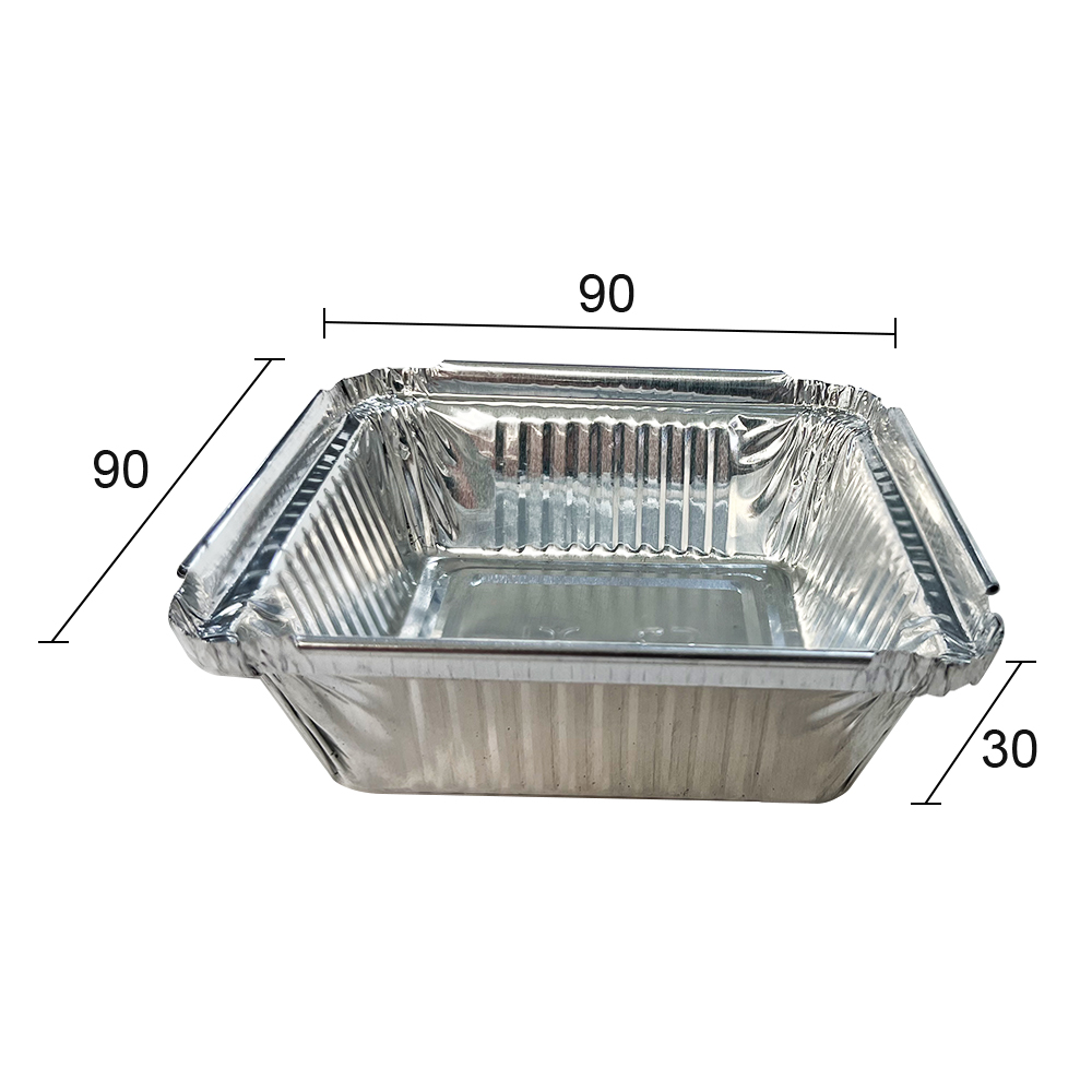 Manufacturer Factory Food Packaging Use Alu Tin Takeaway Container Silver Rectangular Airline Aluminum Foil Meal Prep Tray