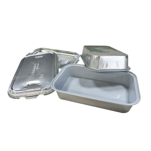 Disposable Aluminum Foil Baking Pan Take Out Food Container With Flat Plate Lid