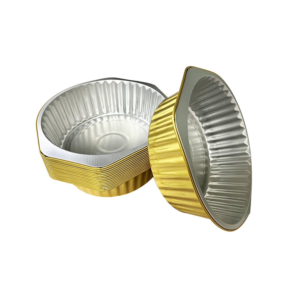 Disposable Golden Baked Food Packaging Foil Smooth Dishes Aluminum Foil Containers