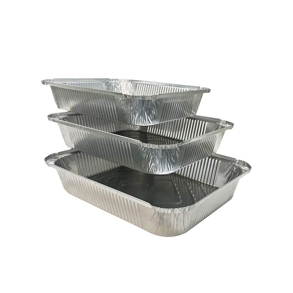 Disposable Wholesale Silver Tray Food Container Aluminum Foil Takeaway Aluminium Pans