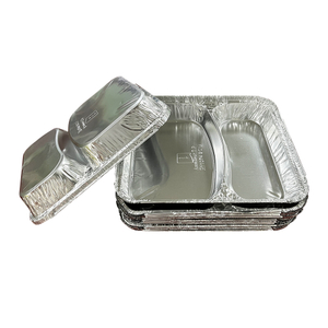 2 Compartment Lunch Container Take Away Aluminum Foil Tray