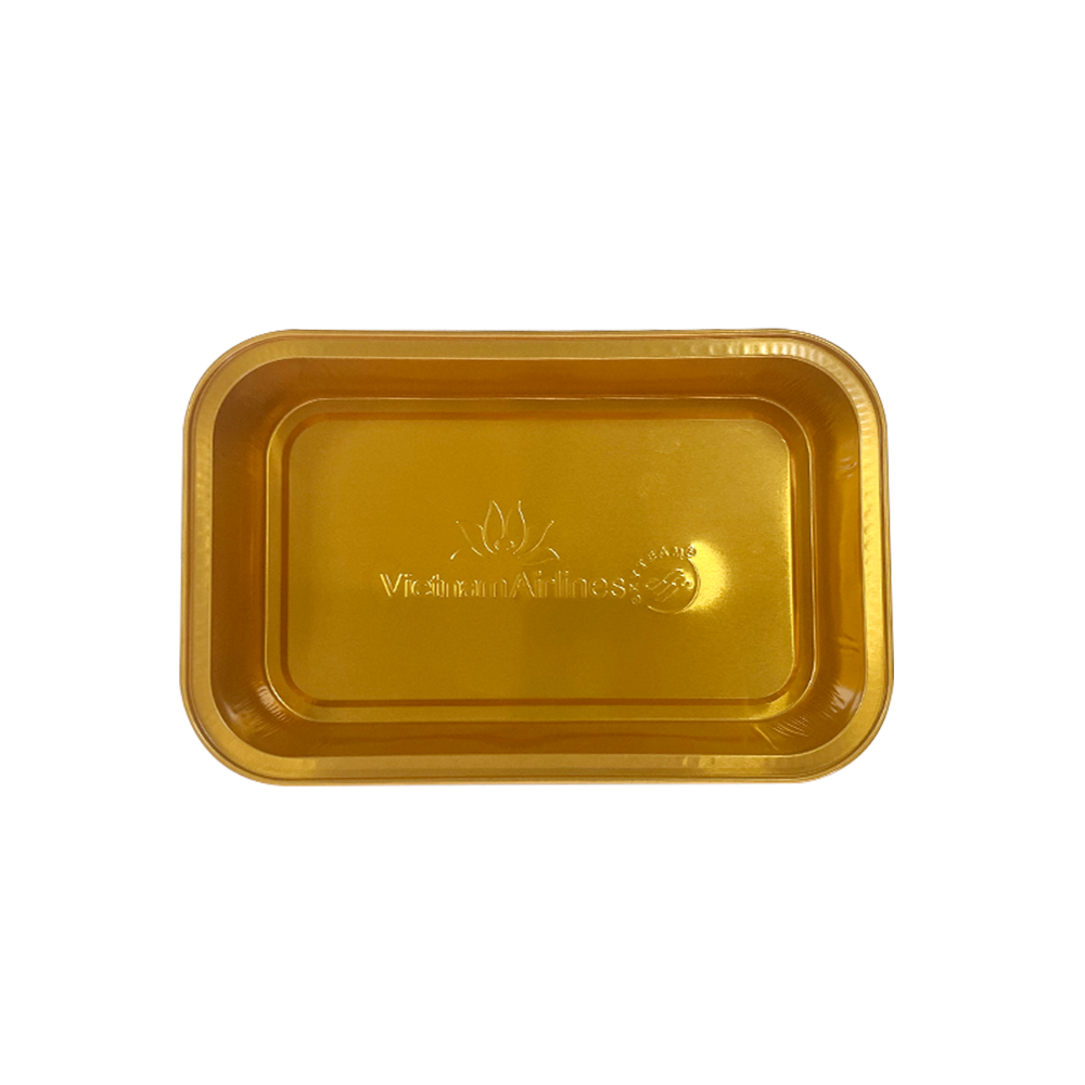 Customized Size Square Shape Disposable Aluminum Foil Food Trays Airline Containers Baking Cake Fast Food