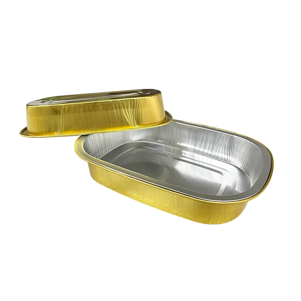 Disposable Aluminum foil Pans Baking Disposable Food Aluminum Foil Tray with Plastic lid Takeaway Foil Containers